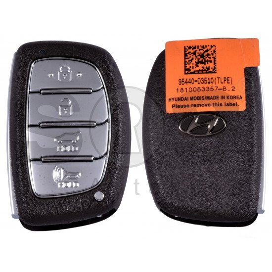 OEM Smart Key for Hyundai Tucson 2020+ Buttons:4 / Frequency: 433MHz / Transponder: NCF295/HITAG 3 / Blade signature:HY22 / Part No:95440-D3510	/ Keyless Go