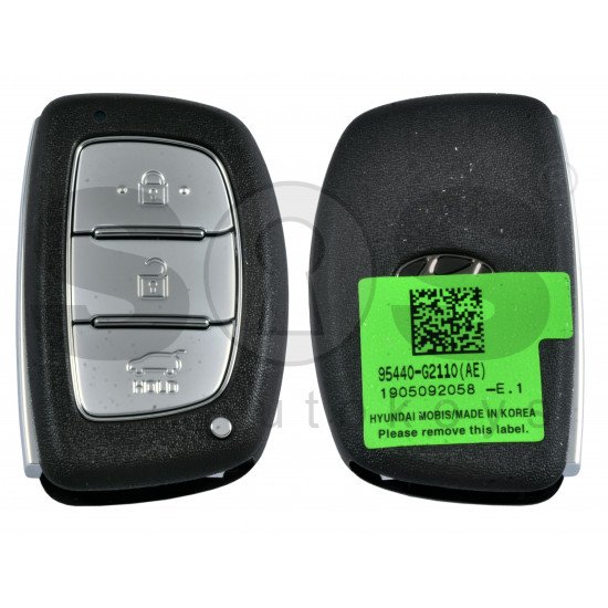OEM Smart Key for Hyundai Ioniq 2019+ Buttons:3 / Frequency: 433MHz / Transponder:HITAG3/ NCF2951X/ NCF2952X / Blade signature:HY22 / Part No: 95440-G2110 / Keyless Go