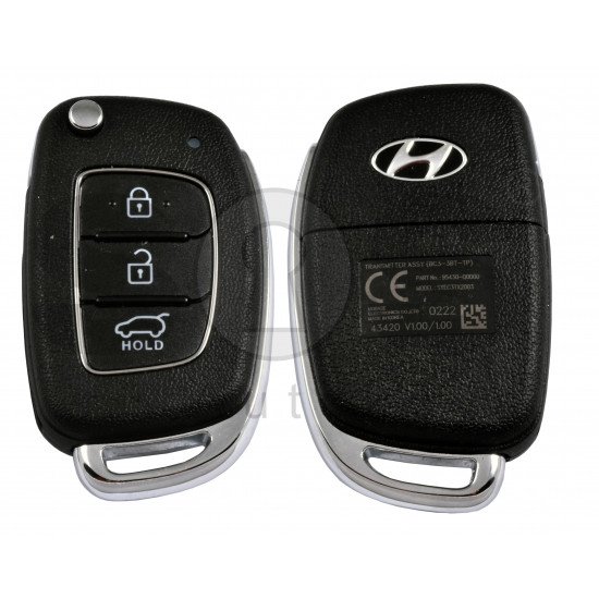 OEM Flip Key for Hyundai I20  2020+ Buttons:3 / Frequency:433 MHz / Transponder:  TIRIS RF430(8A)  / Part No:95430-00000 / 95430-Q0000 / O0000 / Manufacture: Hyundai Mobis