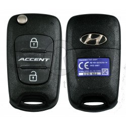 OEM Flip Key for Hyundai Accent 2012-2013  Buttons:2 / Frequency:433MHz / Transponder:PCF 7936/ HITAG2 / Blade signature:HY22 / Immobiliser System:Immobiliser Box / Part No: 95430-1R110