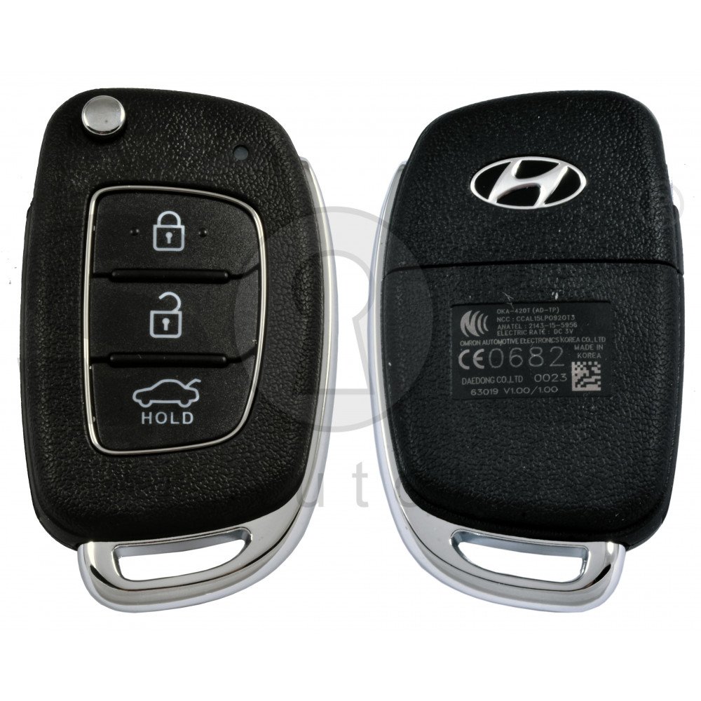 OEM Flip Key for Hyundai Elantra 2017-2019 Buttons:3 / Frequency:433MHz ...