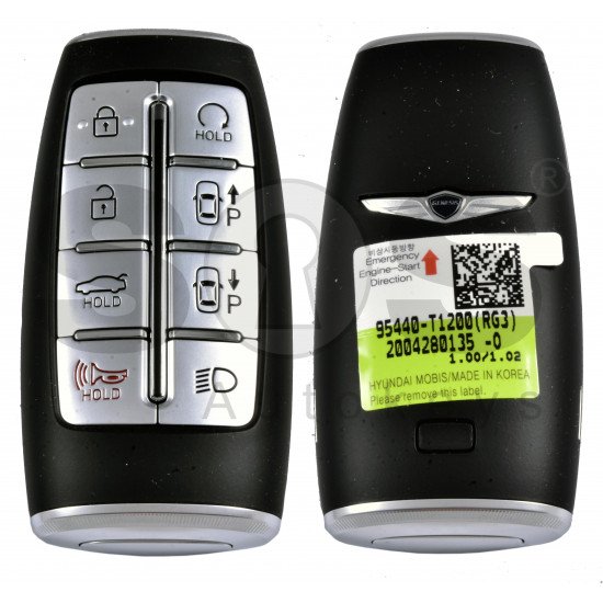 OEM Smart Key for Hyundai Genesis 2020-2021 Buttons:7+1P / Frequency:433MHz / Transponder:NCF29A/HITAG 3 /  Part No:95440-T1200 / Keyless Go / AUTOMATIC START 