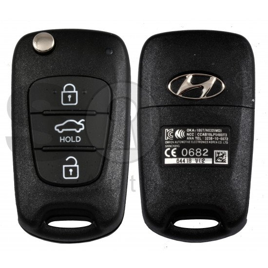 OEM Flip Key for Hyundai Elantra 2011-2012 Buttons:3 / Frequency:433MHz / Transponder: No tranponder / Blade signature: / Part No: 95430-3X200