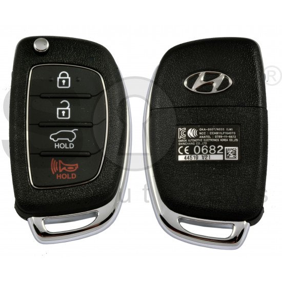 OEM Flip Key for Hyundai Tucson 2013+ Buttons:3+1P / Frequency:433MHz / Transponder: No transponder  / Part No: 95430-2S800