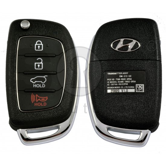 OEM Flip Key for Hyundai Santa Fe 2013-2015 Buttons:3+1P / Frequency:315MHz / Transponder: No transponder  / Part No: 95430-4Z100	