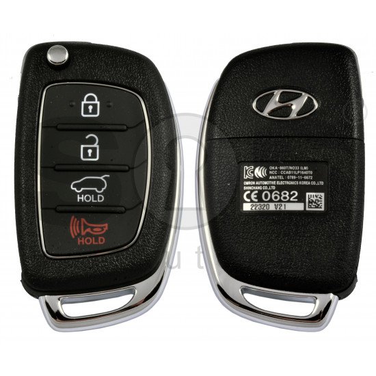 OEM Flip Key for Hyundai Tucson  2013-2014 Buttons:3+1P / Frequency:433MHz / Transponder: No transponder  / Part No: 95430-2S801	