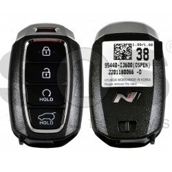 OEM Smart Key for Hyundai Kona N-line 2022+ Buttons:4 / Frequency:433MHz / Transponder:  NCF29A/HITAG 3/ Blade signature:HY22 / Part No:95540-L3600/ Keyless Go / Automatic Start