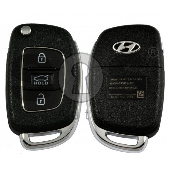 OEM Flip Key for Hyundai Sonata 2018+ Buttons:3 / Frequency:433MHz / Transponder:TIRIS DST80   / Blade signature: / Immobiliser System:Immobiliser Box / Part No:  95430-C3300