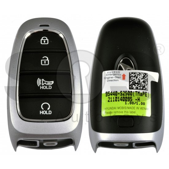 OEM Smart Key for Hyundai  Santa Fe 2022+ Buttons:4 / Frequency:433MHz / Transponder:HITAG 3/NCF 29A/ Blade signature:HY22 / Part No:  95540-S2500	 / Keyless Go / Automatic Start 
