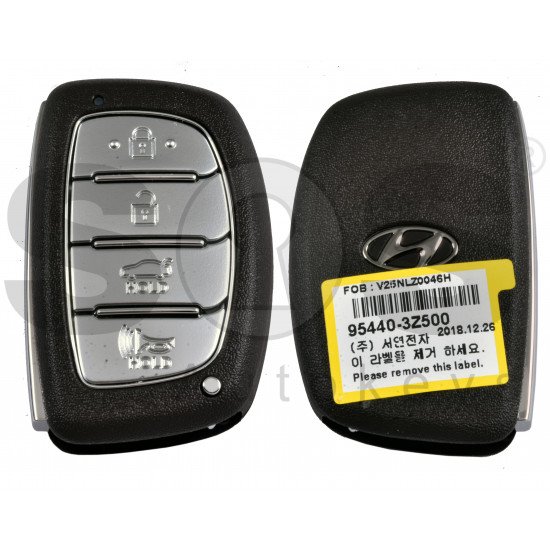 OEM Smart Key for Hyundai  I40 Buttons:4 / Frequency: 433MHz / Transponder:  TIRIS RF430 (8A) / Part No:   95440-3Z500	
