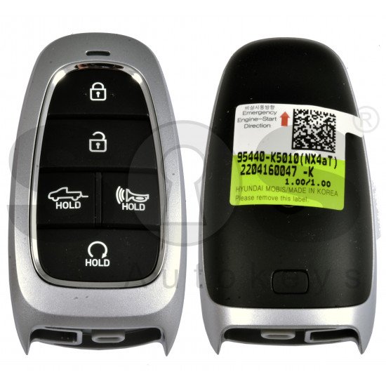 OEM Smart Key for Hyundai Santa Cruz 2022+ Buttons:5 / Frequency:433MHz / Transponder:HITAG 3/NCF 29A/ Blade signature:HY22 / Part No: 95440-K5010	/ Keyless Go / Automatic Start 