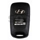 OEM Flip Key for Hyundai I20 2011 Buttons:3 / Frequency:433MHz / Transponder:PCF 7936/ HITAG2/ ID46   / Part.No.: 95430-1J000