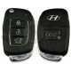 OEM Flip Key for Hyundai Grand I10  2020 Buttons:3 / Frequency:433 MHz / Transponder:  PCF7938/HITAG3  / Part No : 95430-K6501	 