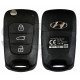 OEM Flip Key for Hyundai I30 2011-2013 Buttons:3 / Frequency:433MHz / Transponder:PCF 7936/ HITAG2/ ID46   / Part.No.: 95430-2L650	
