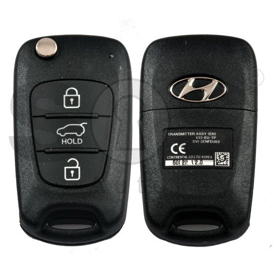 OEM Flip Key for Hyundai Veracruz 2009 Buttons:3 / Frequency:433MHz / Transponder:PCF 7936/ HITAG2/ ID46   / Part.No.: 95430-3J900	