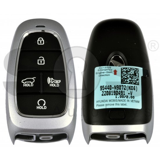 OEM Smart Key for Hyundai Tucson  2022 Buttons:5 / Frequency:433MHz / Transponder:NCF29A/HITAG 3 /  Part No: 95440-N9072/ Keyless Go / AUTOMATIC START 