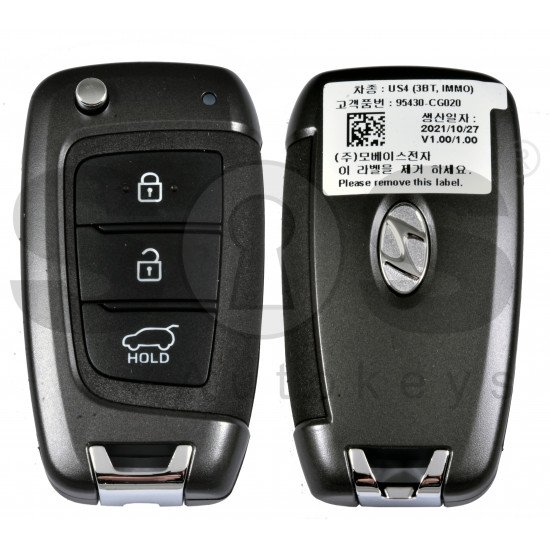 OEM Flip Key for Hyundai Staria 2022 Buttons:3 / Frequency:433 MHz / Transponder:PCF7939M/HITAG AES /   Part No 95430-CG020	