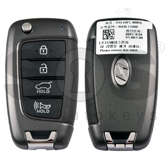 OEM Flip Key for Hyundai Santa Fe 2020  Buttons:2+1 / Frequency:433 MHz / Transponder:No transponder   / Part No :  95430-S2300