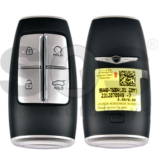OEM Smart Key for Hyundai Genesis GV80 2023 Buttons:4 / Frequency:433MHz / Transponder: HITAG 3 - ID47 NCF29A1X /   Part No:95440-T6004		/ Keyless Go  