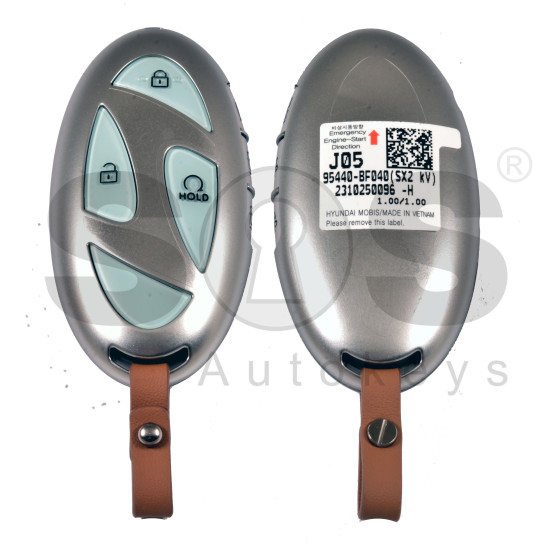OEM Smart Key for KONA 2024 Buttons:4 / Frequency:433MHz / Transponder: NCF29A/HITAG AES / Part No : 95440-BF040 / Keyless Go / Automatic Start OEM Smart Key for KONA 2024 Buttons:4 / Frequency:433MHz / Transponder: NCF29A/HITAG AES / Part No : 95440-BF040 / Keyless Go / Automatic Start