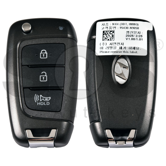 OEM Flip Key for Hyundai  TUCSON 2022  Buttons:2+1/ Frequency:433 MHz / Transponder: PCF7938     / Part No :  95430-N9050