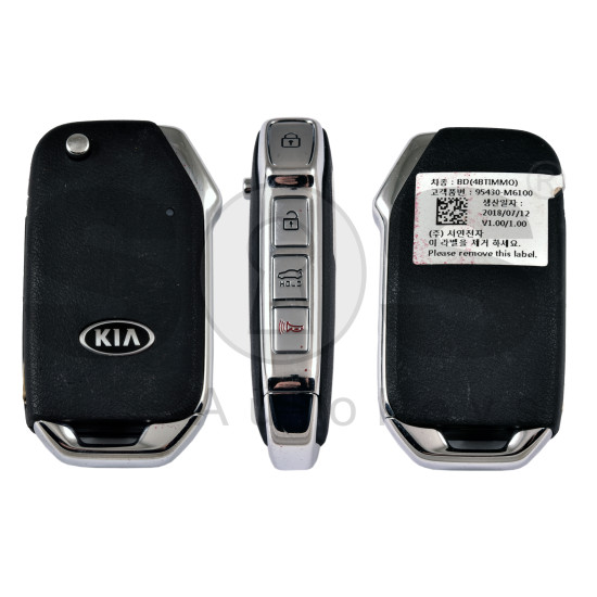 OEM Flip Key for Kia FORTE 2019 / Buttons:4 / Frequency:433MHz / Transponder: TIRIS RF430 (8A) / Part No: 95430-M6100 OEM Flip Key for Kia FORTE 2019 / Buttons:4 / Frequency:433MHz / Transponder: TIRIS RF430 (8A) / Part No: 95430-M6100