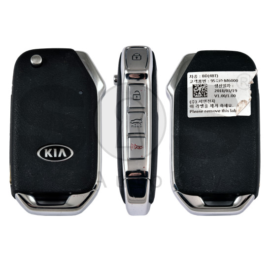 OEM Flip Key for Kia FORTE 2019-2021 / Buttons:4 / Frequency:433MHz / Transponder: NO TRANSPONDER / Part No: 95430-M6000 OEM Flip Key for Kia FORTE 2019-2021 / Buttons:4 / Frequency:433MHz / Transponder: NO TRANSPONDER / Part No: 95430-M6000