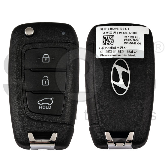 OEM Flip Key for Hyundai  Buttons:3/ Frequency:433 MHz / Transponder: No Transponder  / Part No : 95430-T7300