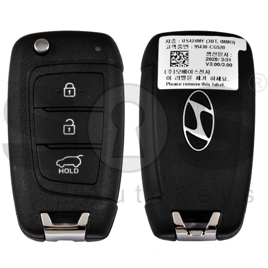 OEM Flip Key for Hyundai STARIA 2025   Buttons:3/ Frequency:433 MHz / Transponder:  PCF7938/HITAG 3   / Part No :  95430-CG520