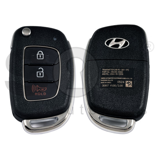 OEM Flip Key for Hyundai  Buttons:3/ Frequency:433 MHz / Transponder: TIRIS DST40 /   Part No : 95430-1S100