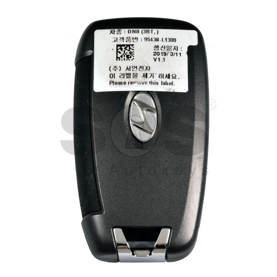 OEM Flip Key for Hyundai   Buttons:3/ Frequency:433 MHz / Transponder:  No Transponder    / Part No : 95430-L1300