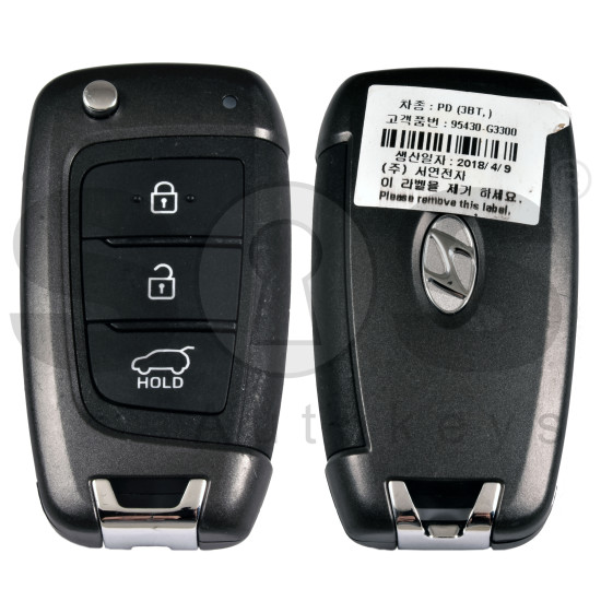 OEM Flip Key for Hyundai   Buttons:3/ Frequency:433 MHz / Transponder:  No Transponder   / Part No :95430-G3300