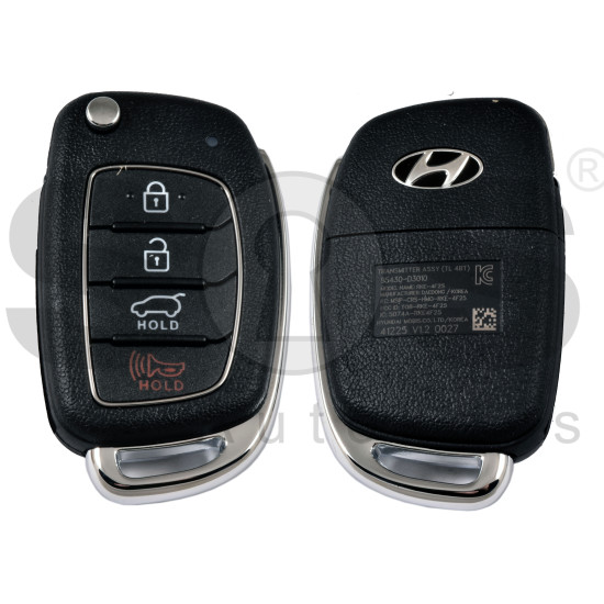OEM Flip Key for Hyundai TUCSON 2016+   Buttons:3+1/ Frequency:433 MHz / Transponder: No Transponder /   Part No :95430-D3010
