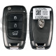 OEM Flip Key for Hyundai IX35 Buttons:3/ Frequency:433 MHz / Transponder:  PCF7938/HITAG 3    / Part No : 95430-S6000