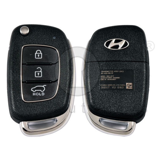 OEM Flip Key for Hyundai IX25 2017+   Buttons:3 / Frequency:433 MHz / Transponder: TIRIS DST40  /   Model : RKE-4F17 