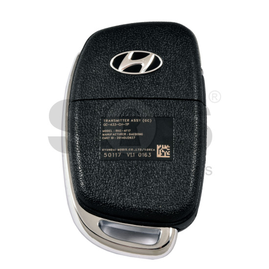 OEM Flip Key for Hyundai IX25 2017+   Buttons:3 / Frequency:433 MHz / Transponder: TIRIS DST40  /   Model : RKE-4F17 
