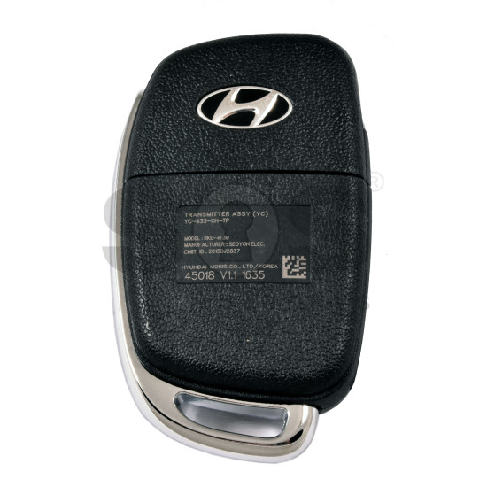 OEM Flip Key for Hyundai  2017+   Buttons:3 / Frequency:433 MHz / Transponder: TIRIS DST40  /   Model : RKE-4F30