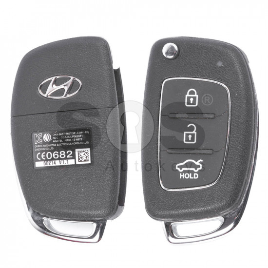 OEM Flip Key for Hyundai Tucson / IX35 2014+ Buttons:3 / Frequency:433MHz / Transponder:PCF 7936/ ID46/ HITAG2 / Blade signature:HY22 / Immobiliser System:Immobiliser Box / Part No:95430-C7600/ RKE-4F08/ 95430-2S750