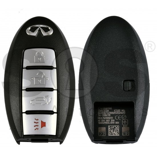 OEM Smart Key for Infiniti QX70 2014 Buttons:3+1P / Frequency:434MHz / Transponder: PCF7952/HITAG 2 / Blade signature:NSN14 /Part No: 285E3-1CA7C	