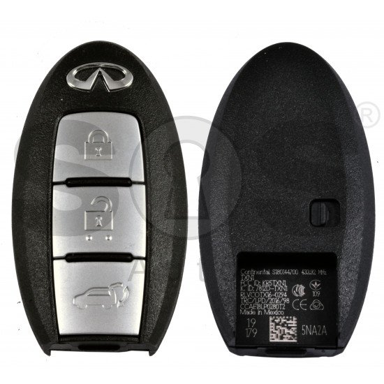 OEM Smart Key for Infiniti Q50 2018 Buttons:3 / Frequency:434MHz / Transponder: NCF29A/HITAG AES / Blade signature:NSN14 /Part No: 285E3-5NA2A		