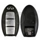 OEM Smart Key for Infiniti JX 2013 Buttons:3 / Frequency:434MHz / Transponder: PCF7952/HITAG3  / Blade signature:NSN14 /Part No: 285E3-9NB3A
