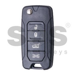 OEM  Flip Key for Jeep Buttons:4 / Frequency: 434 MHz / Transponder: MEGAMOS 88/ AES / Manufacture: TRW (OEM Board - Aftermarket Shell)