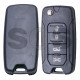 OEM  Flip Key for Jeep Buttons:4 / Frequency: 434 MHz / Transponder: MEGAMOS 88/ AES / Manufacture: TRW (OEM Board - Aftermarket Shell)