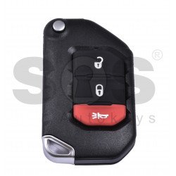 Flip Key for Jeep Buttons:2+1p/ Frequency: 434 MHz / Transponder: PCF7939M HITAG AES/ Keyless Go 