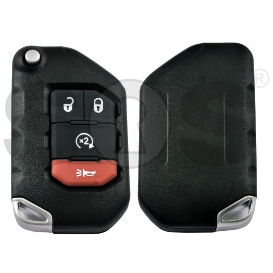 Flip Key for Jeep  Wrangler 2018+ Buttons:3+1 / Frequency: 434 MHz / Transponder:  PCF7939/HITAG AES / FCC: OHT1130261	 / Automatic Start / Keyless Go 