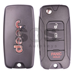 OEM Flip Key for Jeep Buttons:2+1 / Frequency:434 MHz / Transponder:MEGAMOS 88/ AES / Manufacture:TRW 