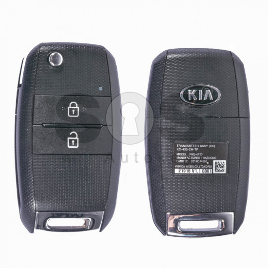 OEM Flip Key for Kia Picanto Buttons:2 / Frequency:433MHz / Transponder: Tiris DST80 80-Bit / Blade signature:HY22 / Immobiliser System:Immobiliser Box / Part No:95430-1Y600