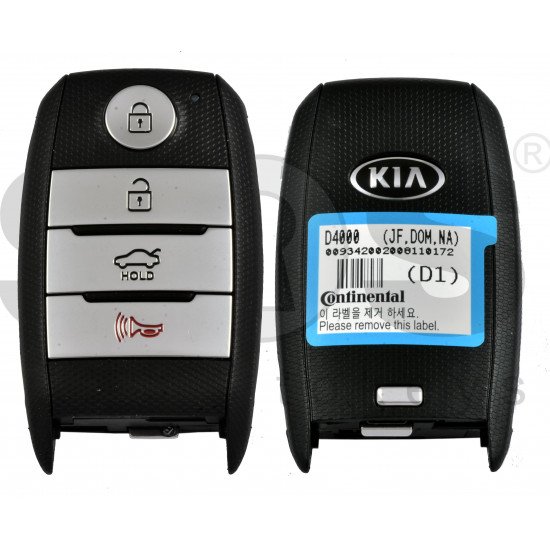 OEM Smart Key for KIA  Optima 2016-2020 Buttons:3+1P / Frequency: 433MHz / Transponder: NCF29A/HITAG 3 /  Part No: 95440-D4000/D5000 / Keyless GO