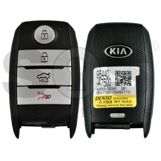 OEM Smart Key for KIA  Forte 2014-2016 Buttons:3+1P / Frequency: 315MHz / Transponder: TIRIS RF430(8A) /  Part No: 95440-A7500 / Keyless GO