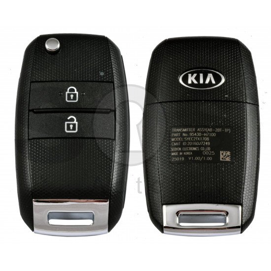 OEM Flip Key for KIA Soluto 2020+ Buttons:2 / Frequency:433 MHz / Transponder:  PCF7938/HITAG 3  /  Part No: 95430-H7100	